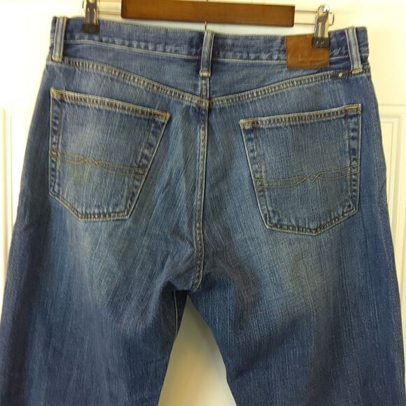Lucky Brand 181 relaxed Straight distressed five pocket blue denim jeans - Picture 9 of 15